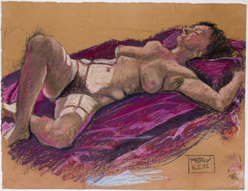 Hanna, 1992, Pastel on brown paper, 16x21", 41x53cm