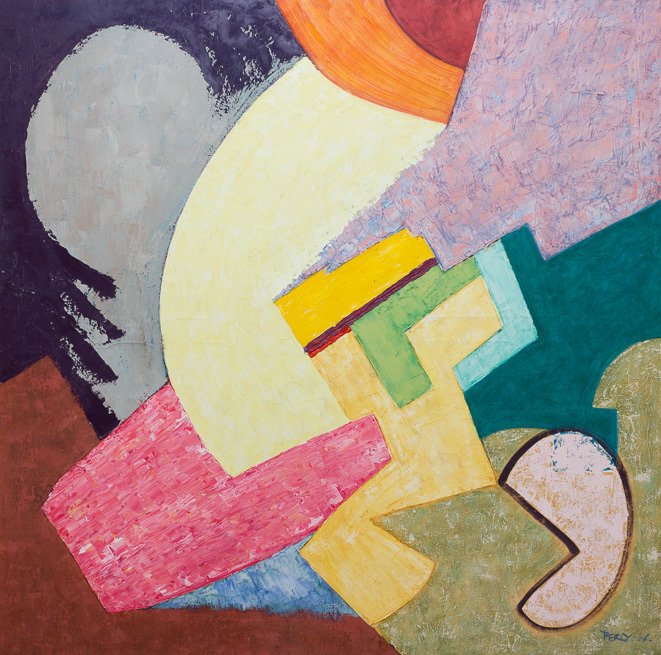 Squeeze, 1988, Oil on Canvas, 48x48", 122x122cm