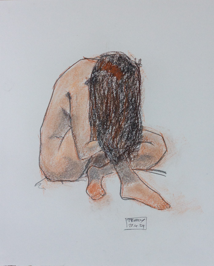 Anna 9, no26_2024 Pastel on lining paper, 17 ¼ x15", 44x38cm
