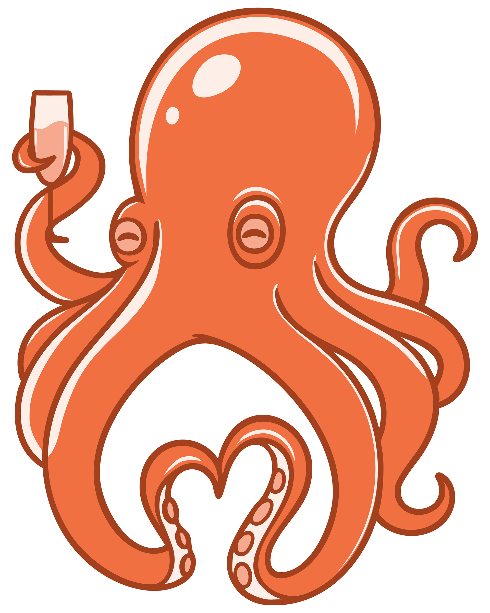 sucker for love octopus illustration in color