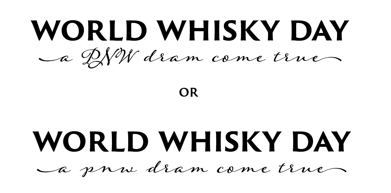 World Whisky Day: a PNW dram come true logo draft 1
