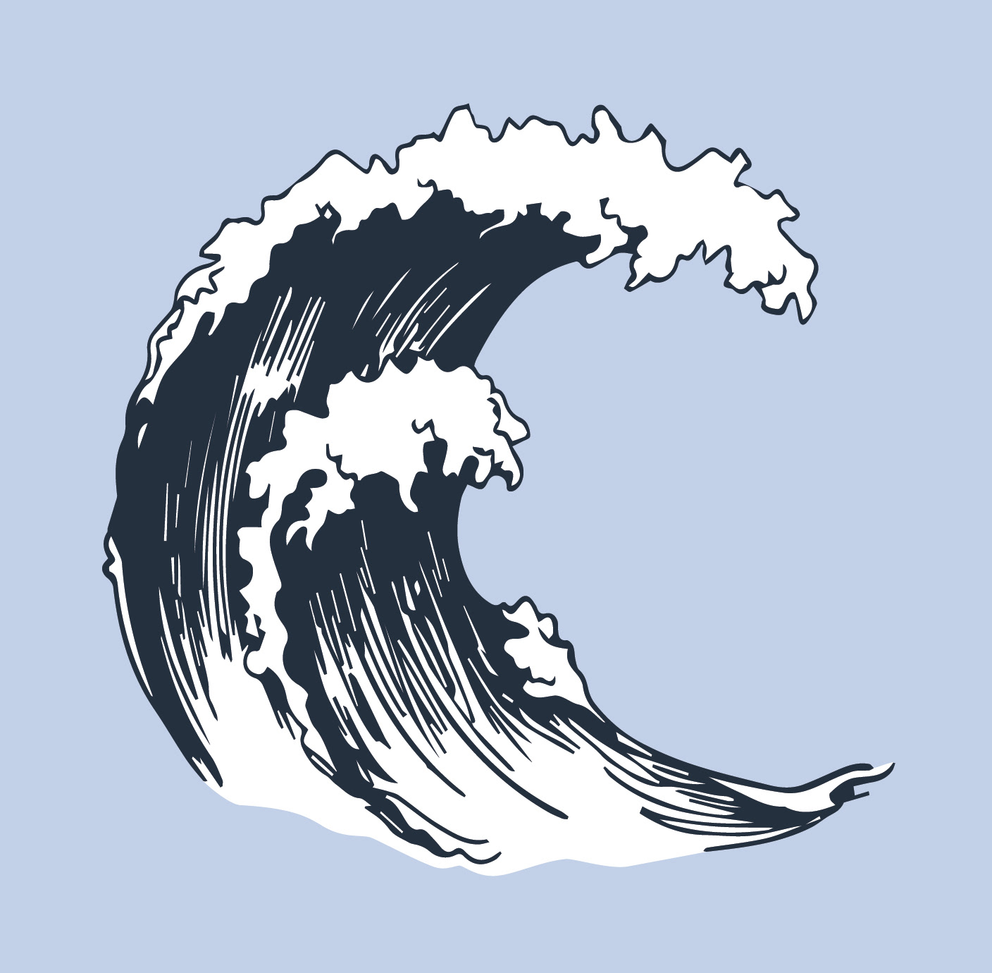 two color - blue and white - full wave