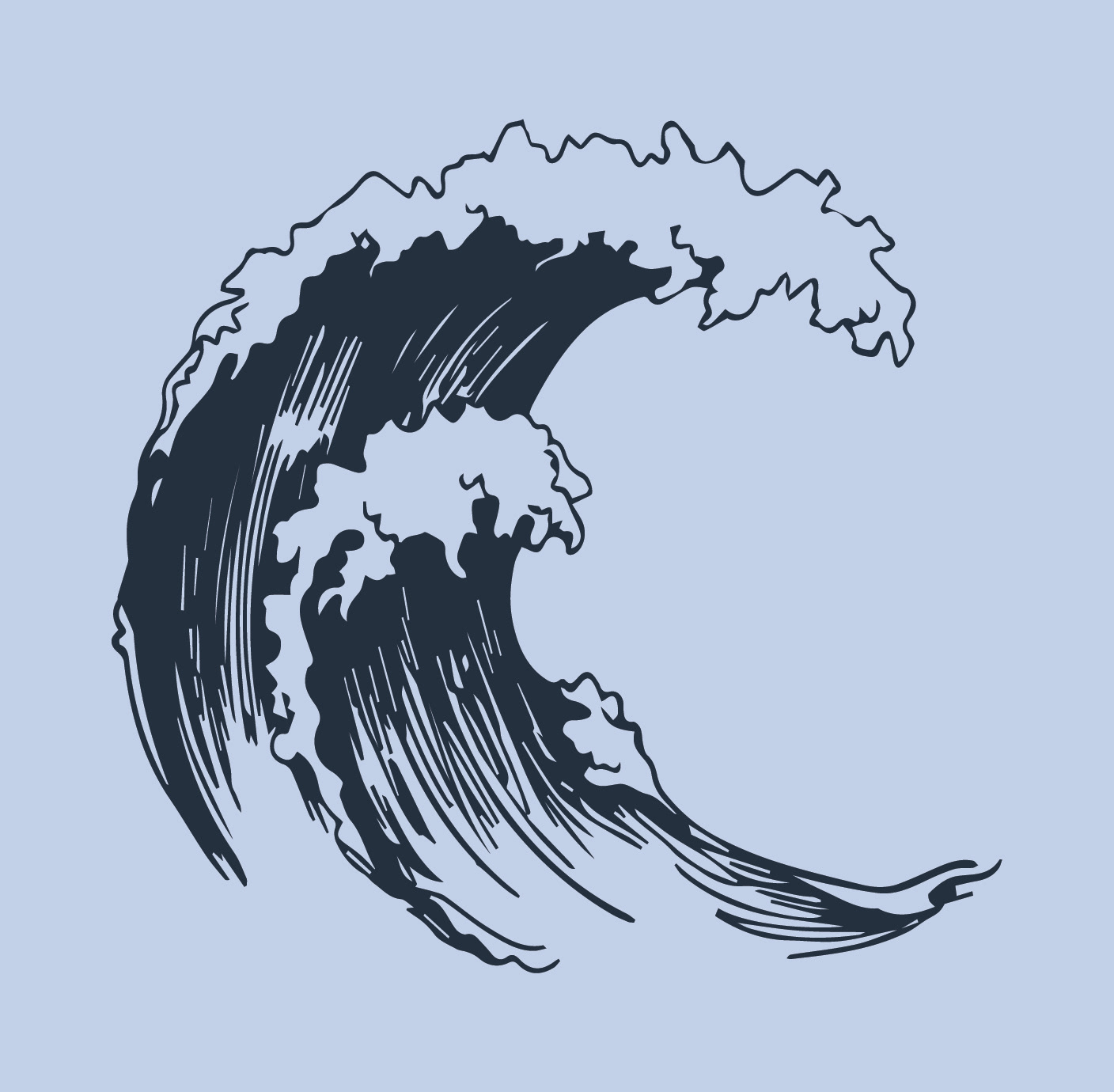 one color - blue - full wave