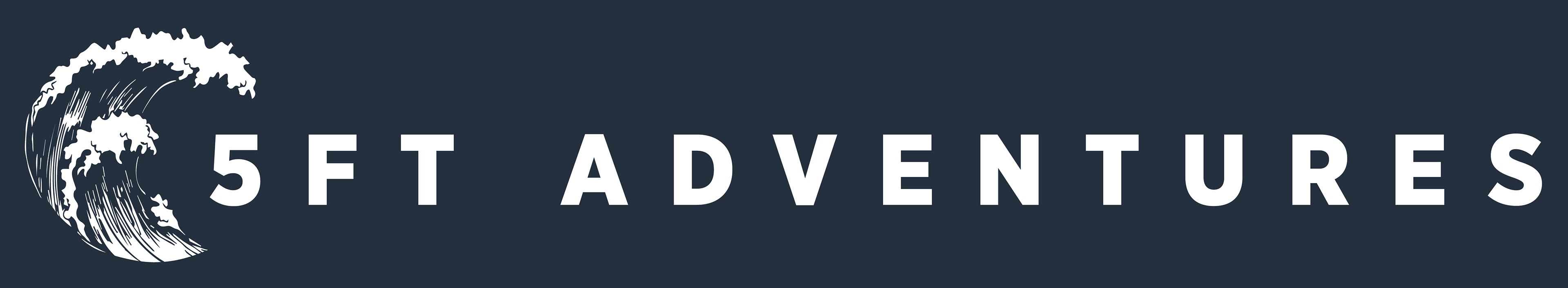 alt logo 6 - horizontal logo with circle wave and text in tagline font - Gotham Narrow Black - in white on dark blue background
