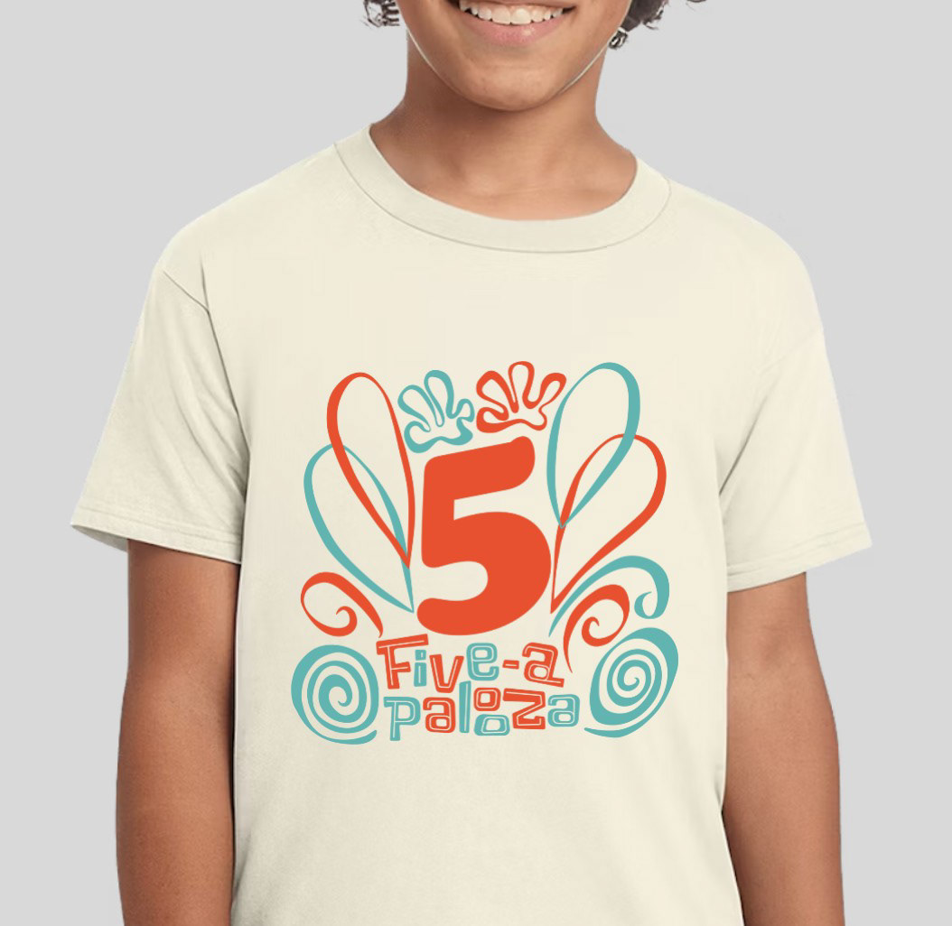 design mockup on light t-shirt, two color