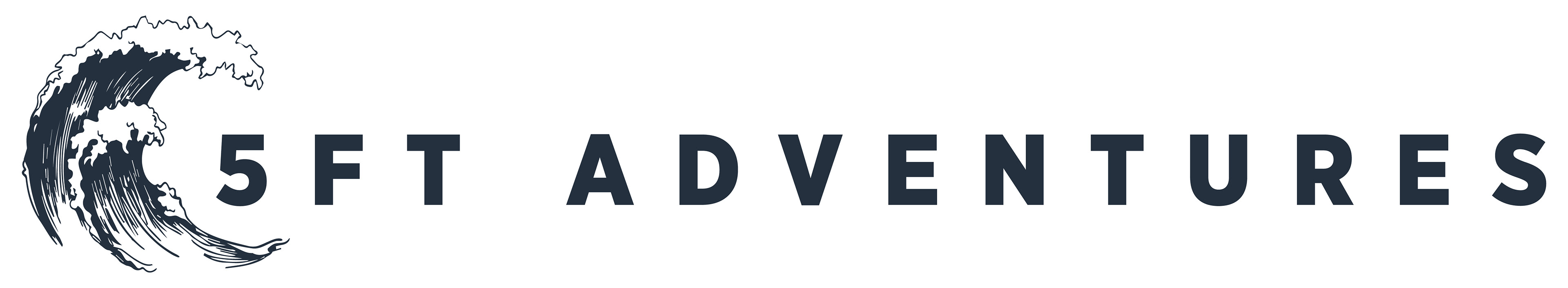alt logo 7 - horizontal logo with full wave and text in tagline font - Gotham Narrow Black - in blue