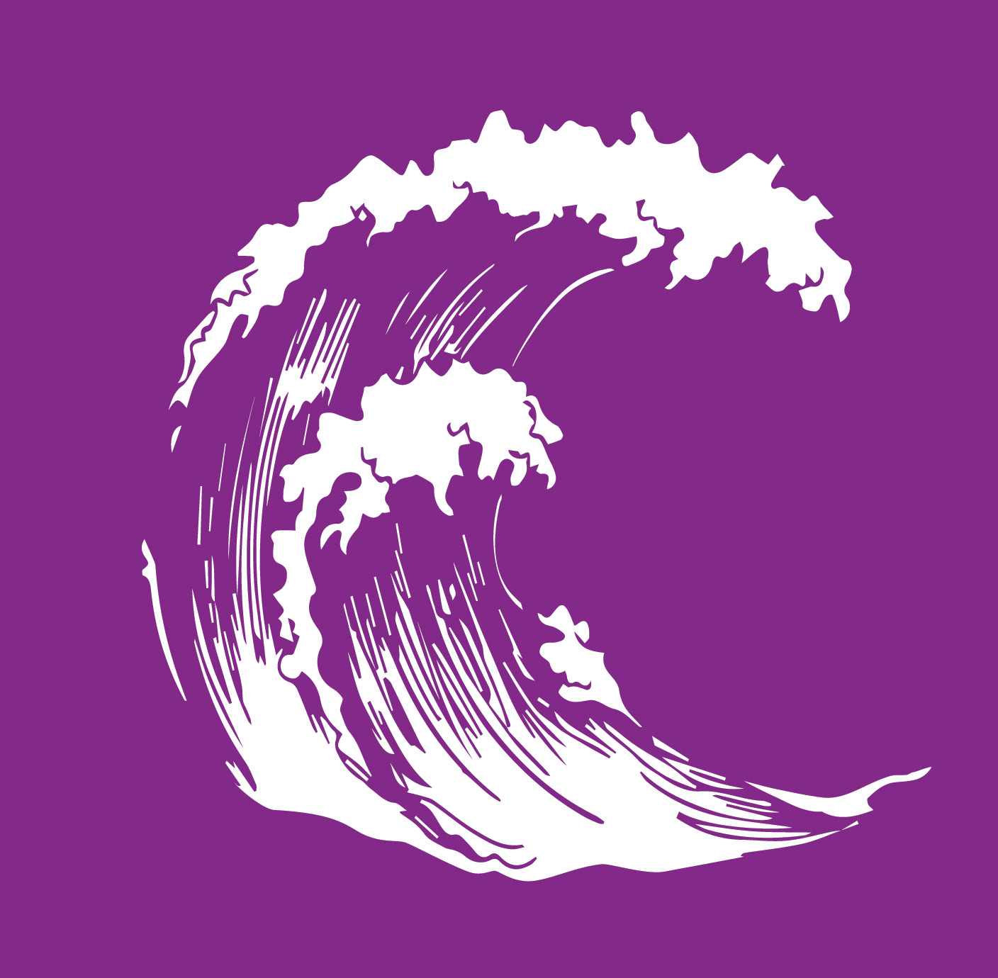 one color - white - full wave - for use on dark backgrounds