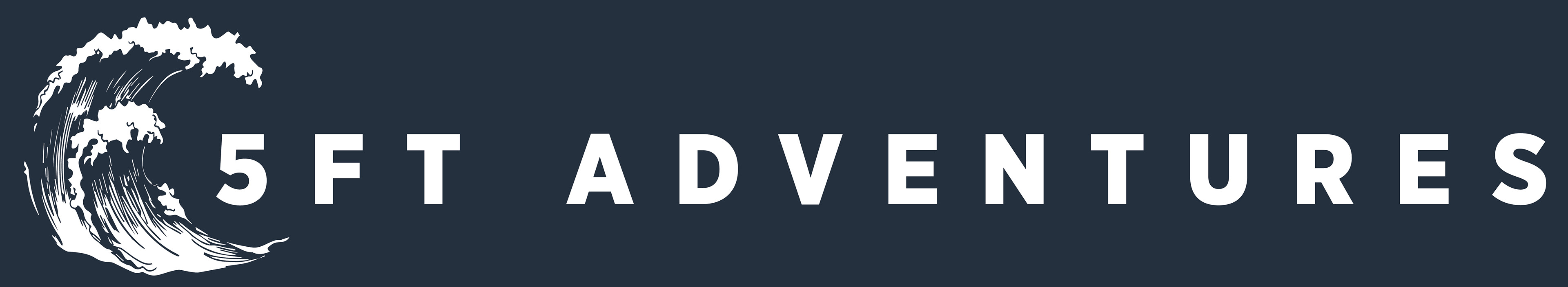 alt logo 8 - horizontal logo with full wave and text in tagline font - Gotham Narrow Black - in white on dark blue background