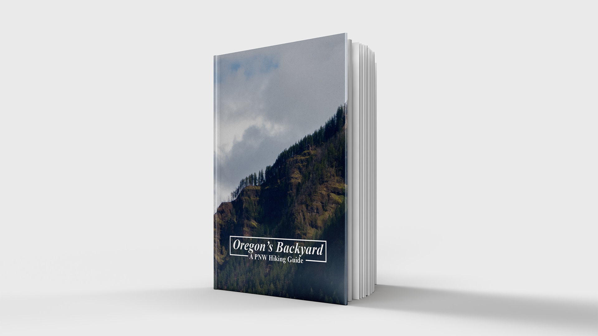 A photoshop mockup of Oregon's Backyard, a Pacific Northwest Hiking guide