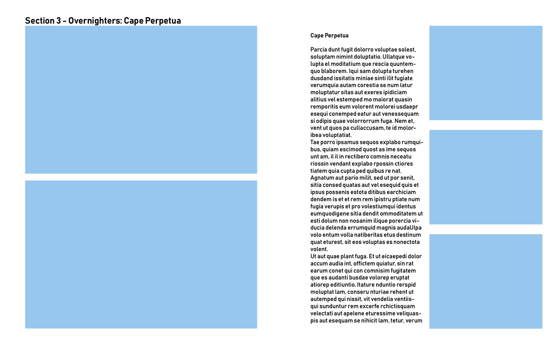 "Overnighter" Page Layout Digital Sketch