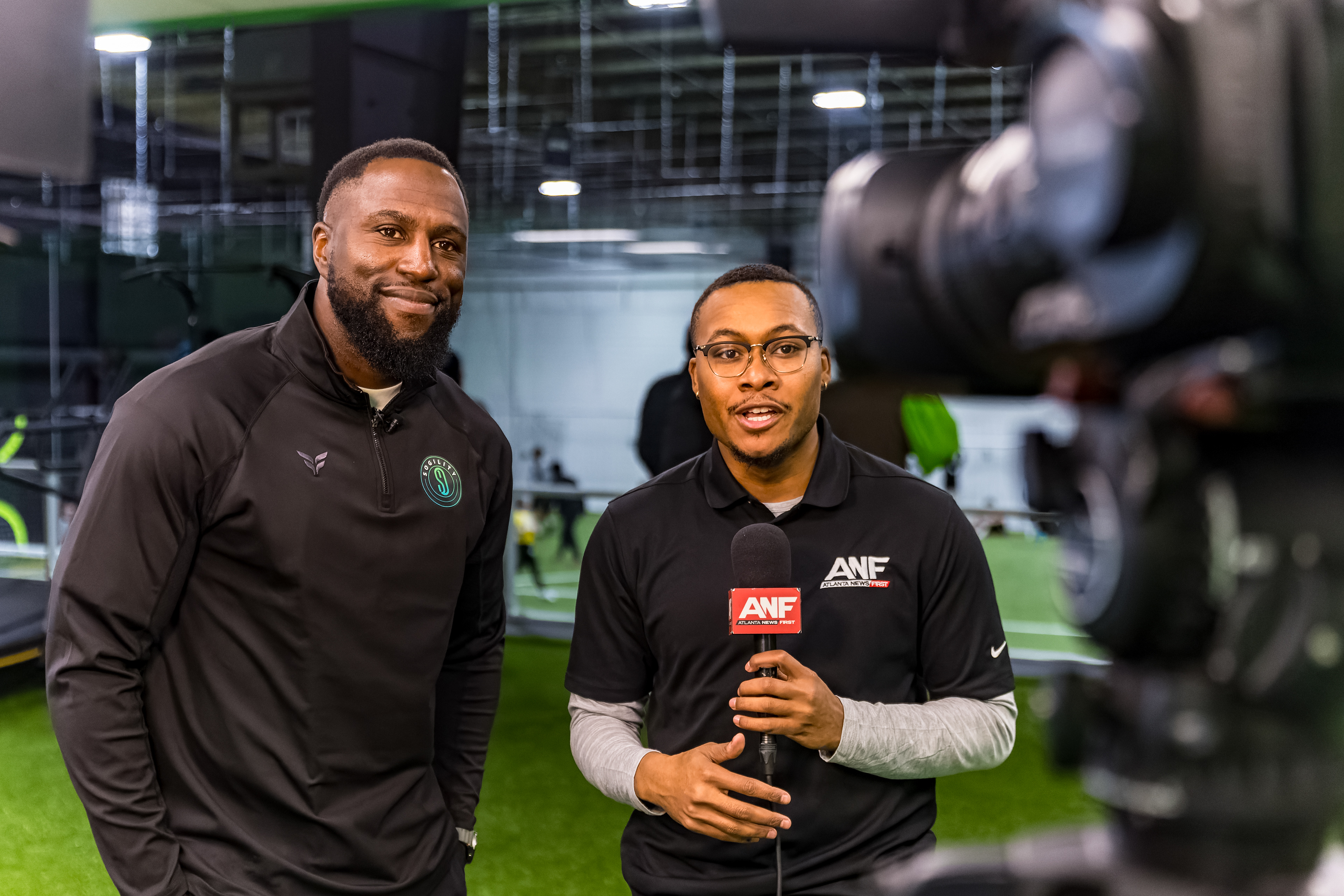 Jozy Altidore highlighted on TV captured by our photographer