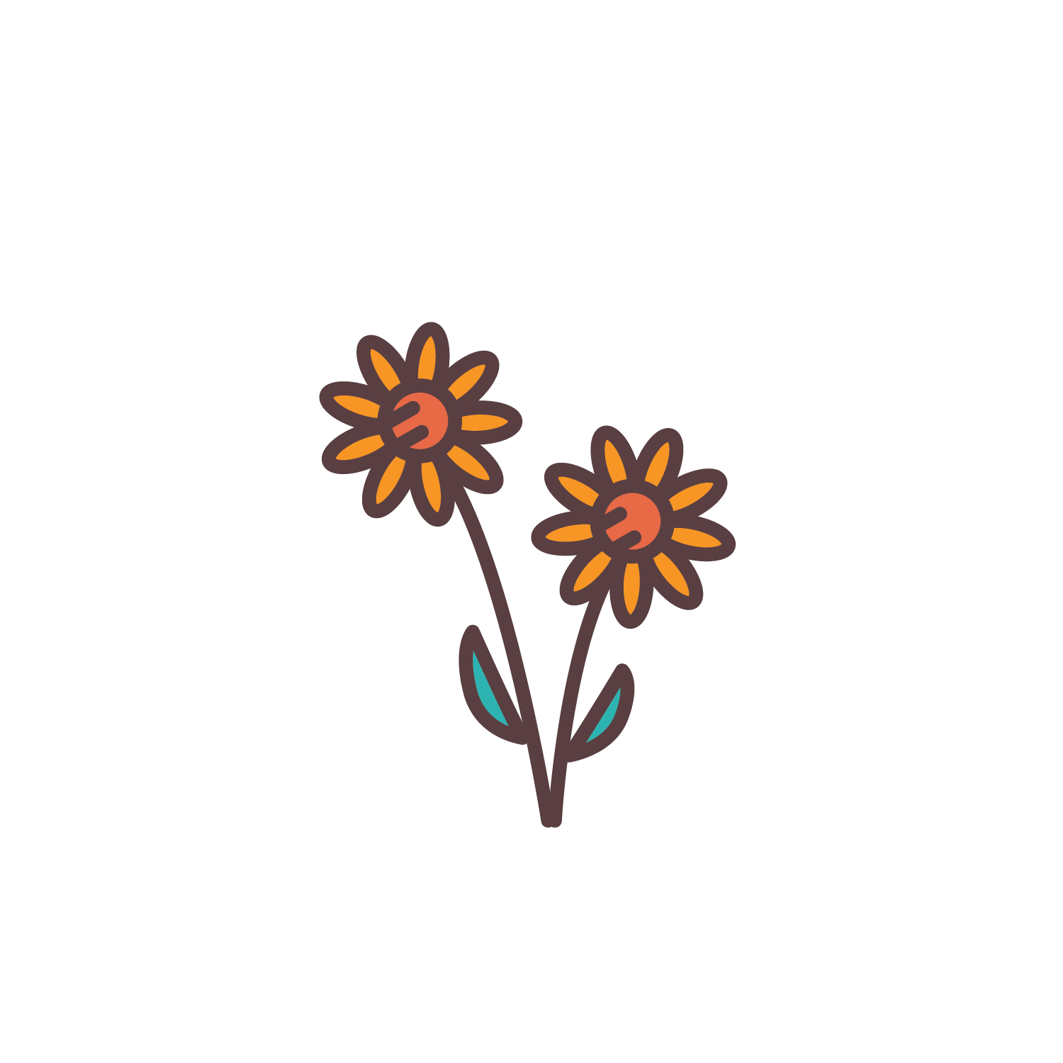 Illustration of two daisies