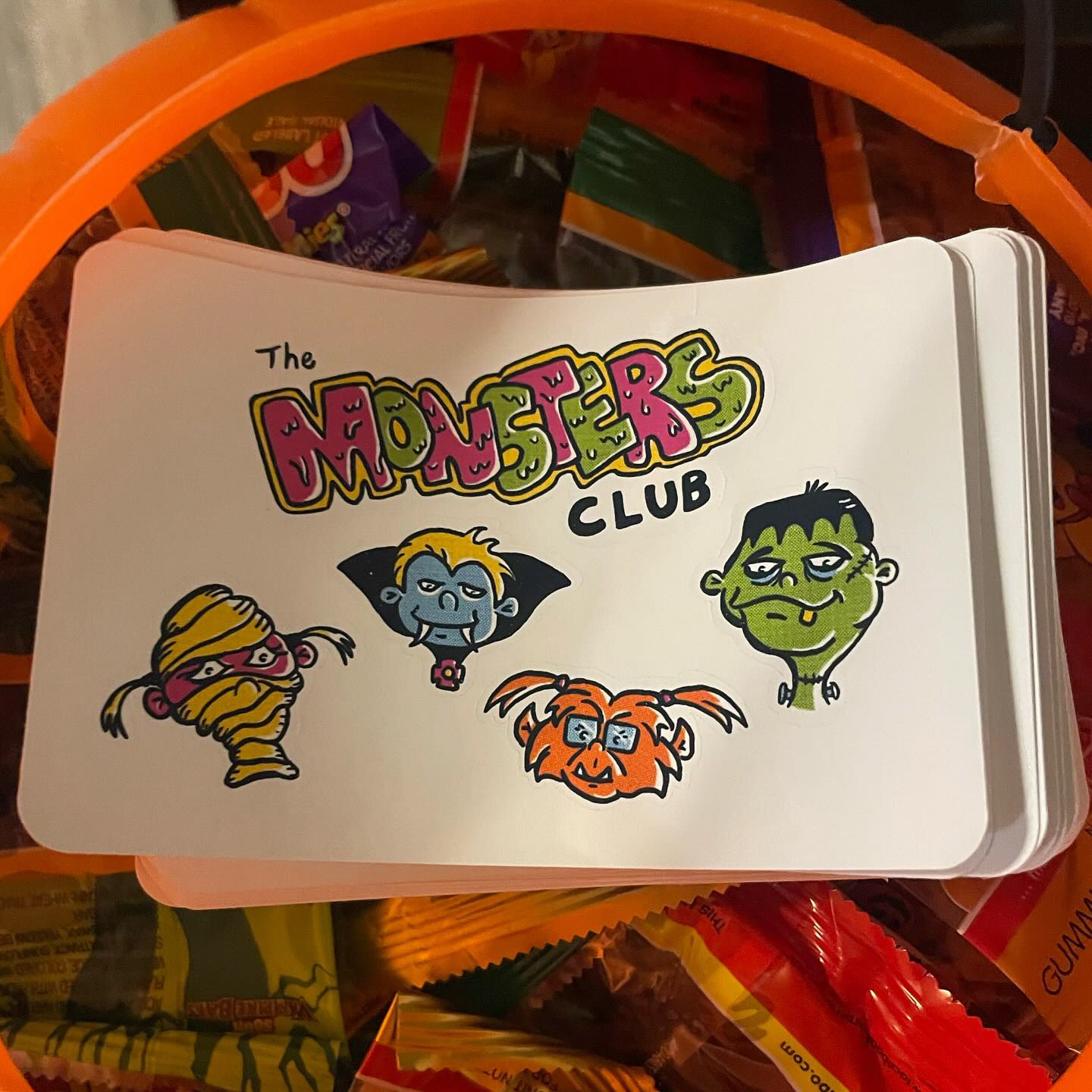 Halloween is my favorite holiday, and I love to do a little extra for our trick or treaters. Here's is one of the sticker sheets I designed, printed, and die cut.