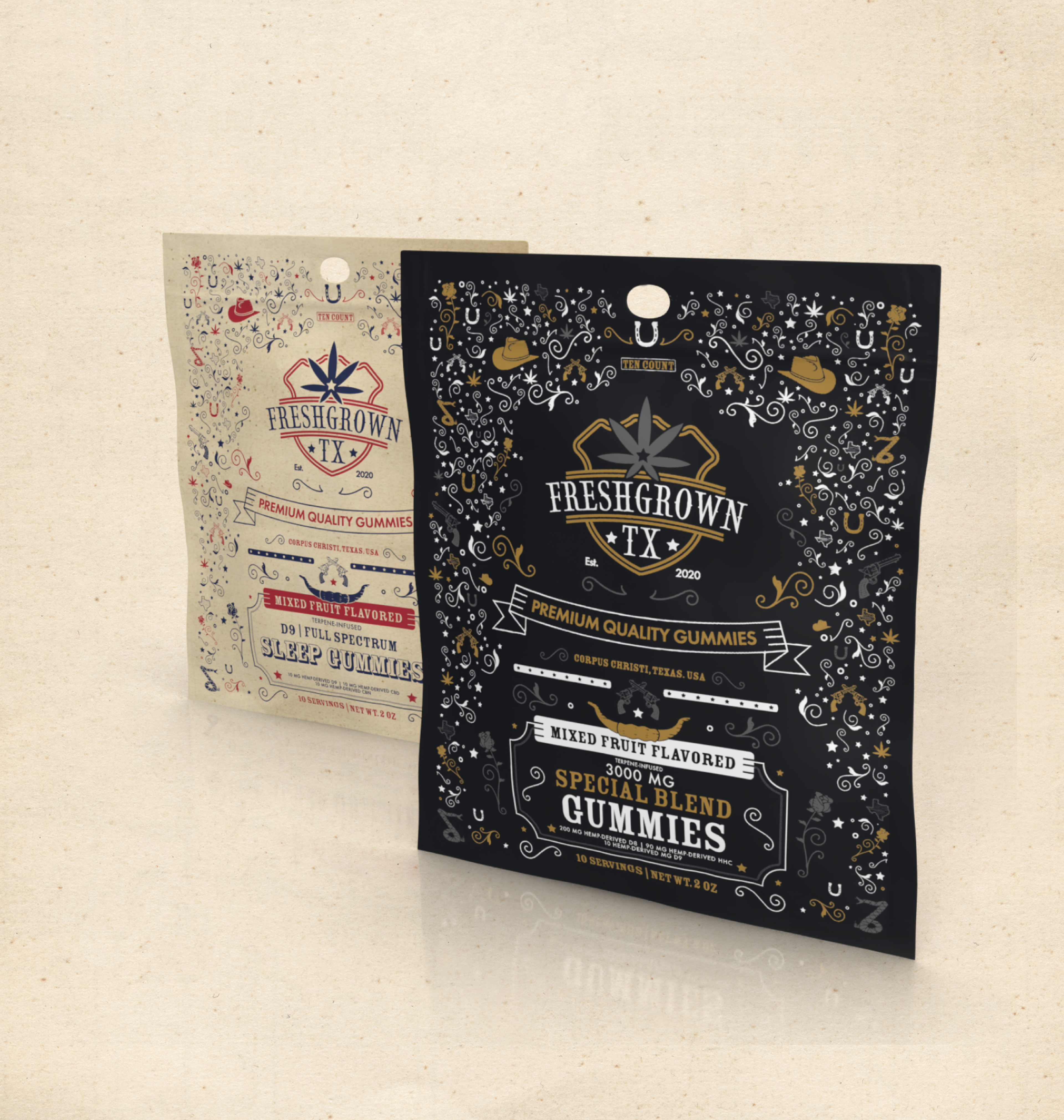 Fresh Grown TX Gummy packaging