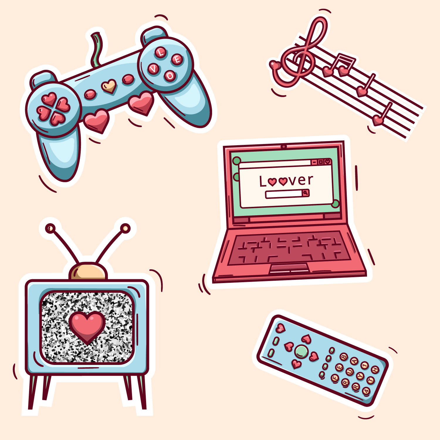 Love Stickers Gadgets