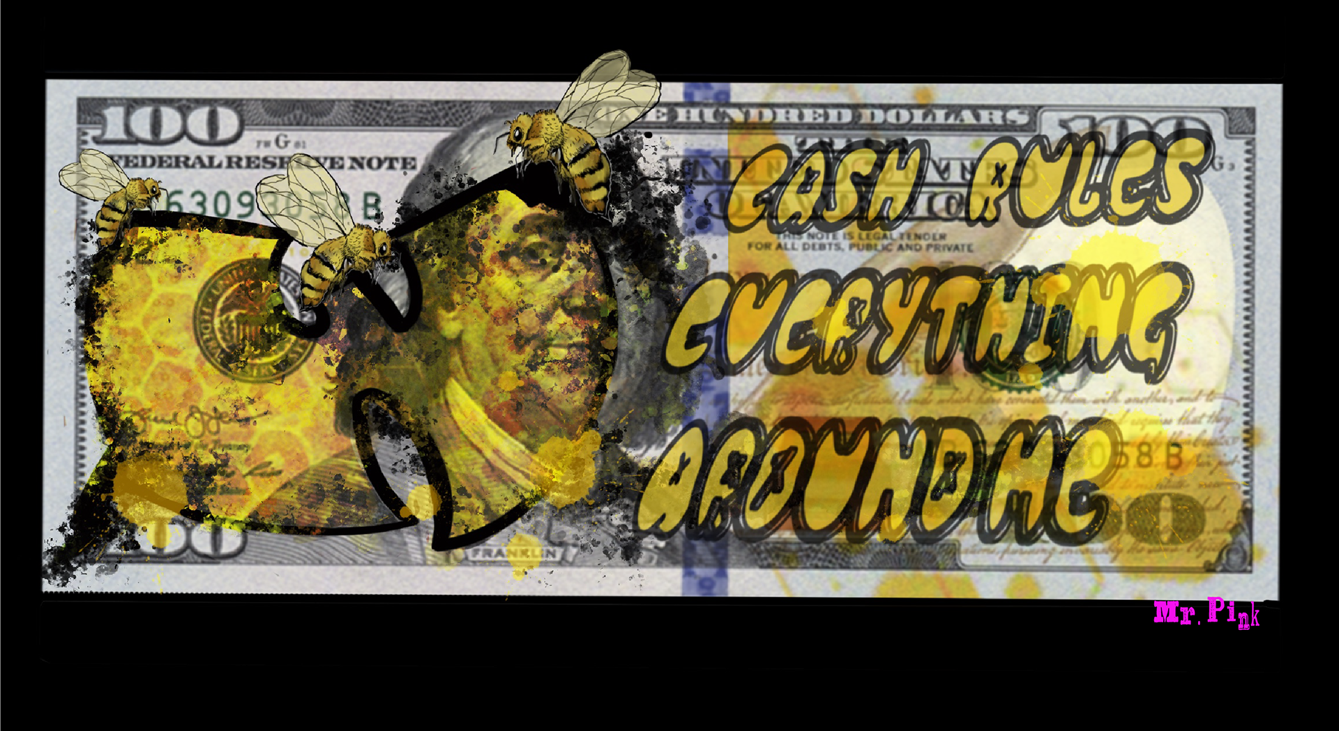 "C.R.E.A.M" Paying tribute to one of my favorite Wu-Tang songs I created this as both a small print and sticker.