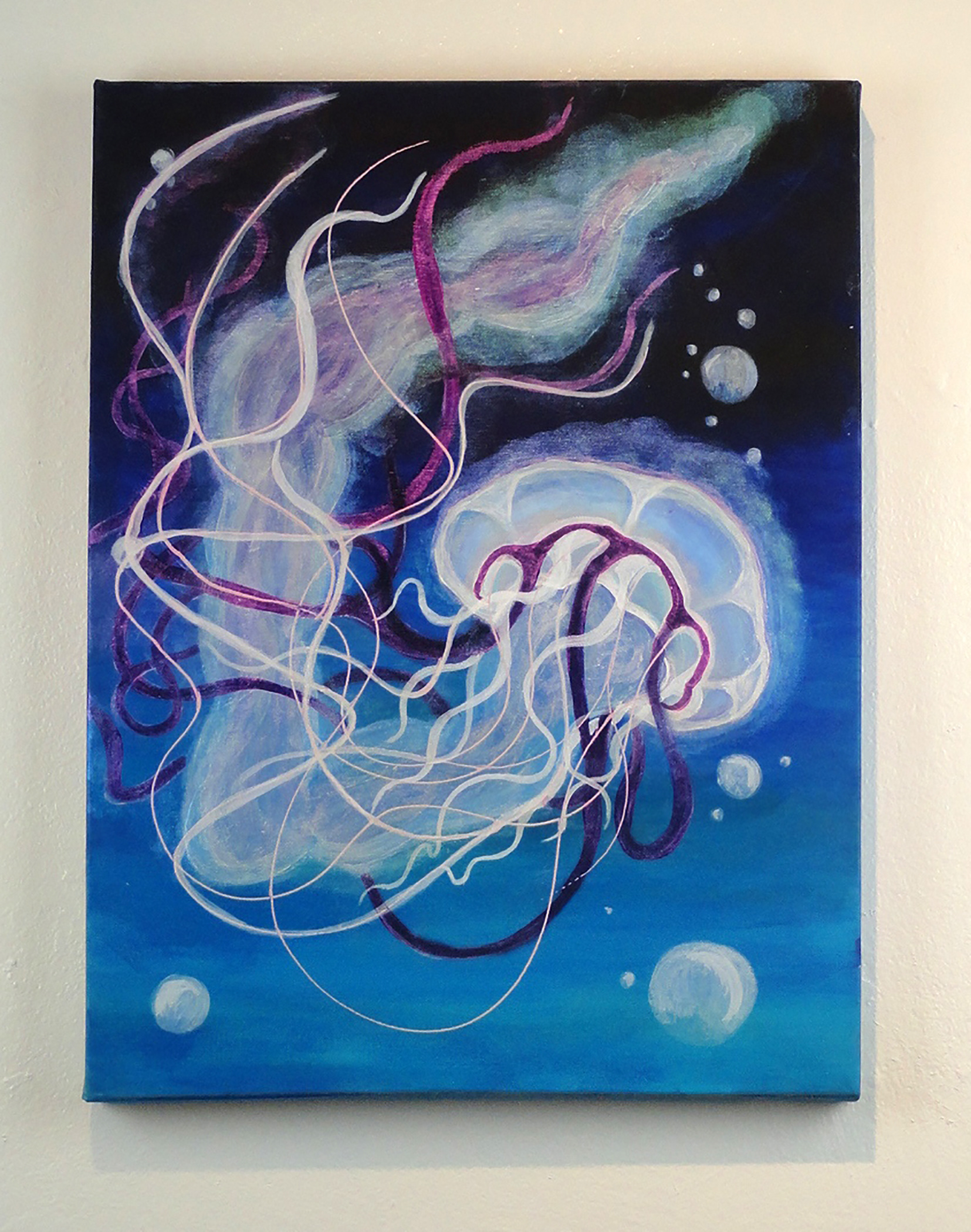 One of three jellyfish. An experiment in how to create that translucent feel of these wonderful creatures.
