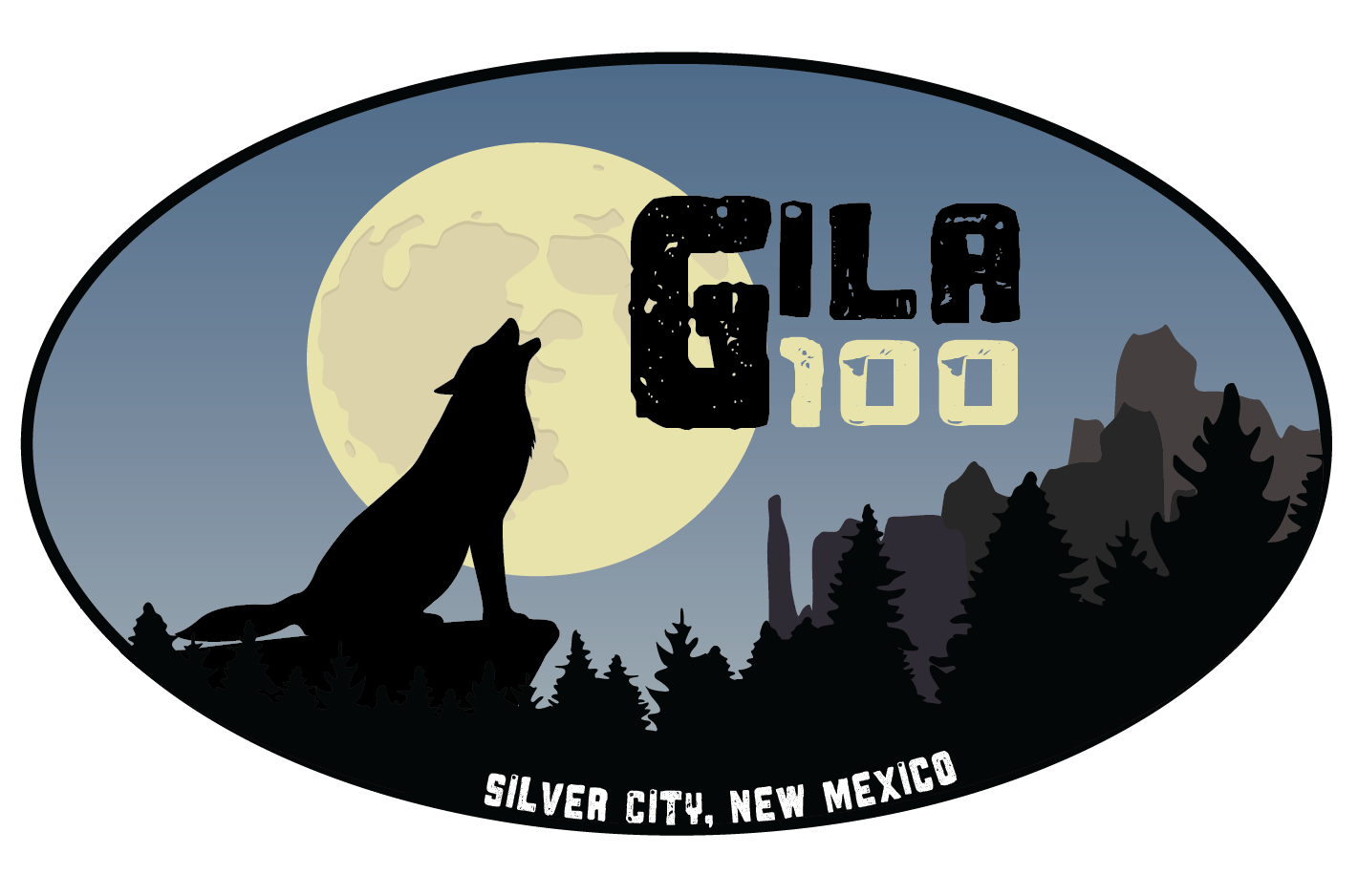 This dynamic logo for the Gila 100 Ultra Marathon embodies endurance, wilderness, and the untamed spirit of the race. Featuring a bold graphic of a wolf howling at the moon within an oval frame, the design reflects the rugged beauty of the Gila wilderness and the determination of ultra runners who take on this challenging course. A powerful symbol of strength and perseverance, this logo captures the essence of the adventure.