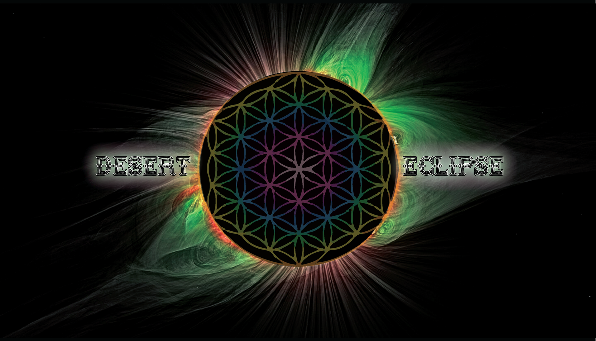 This design for Desert Eclipse captures the essence of the company’s mission: to create transformative music experiences in the heart of the desert. Featuring the Seed of Life as a focal point, the design symbolizes unity and growth, blending the organic flow of nature with the energy of music. The darker tones of the image evoke the mystique of the desert landscape, while the bold “Desert Eclipse” text ties the visual narrative to the brand’s identity. This piece embodies the fusion of art, sound, and environment, highlighting the unique atmosphere Desert Eclipse brings to its events.