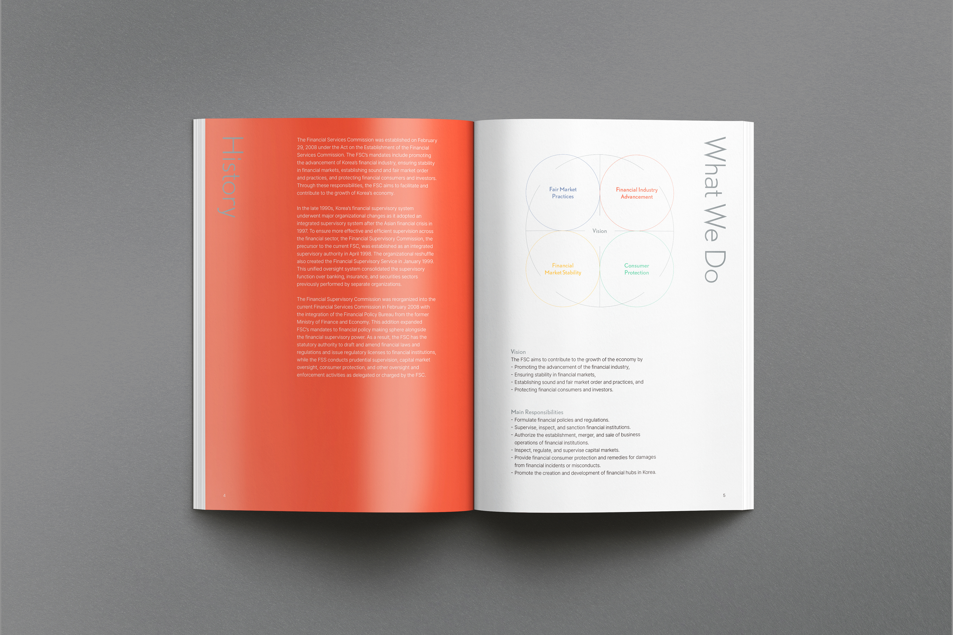 금융위원회 정책 브로슈어 그래픽 디자인