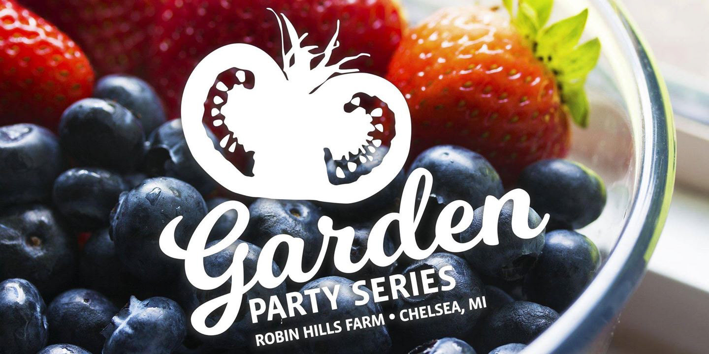 Garden Party logo over a bowl of berries