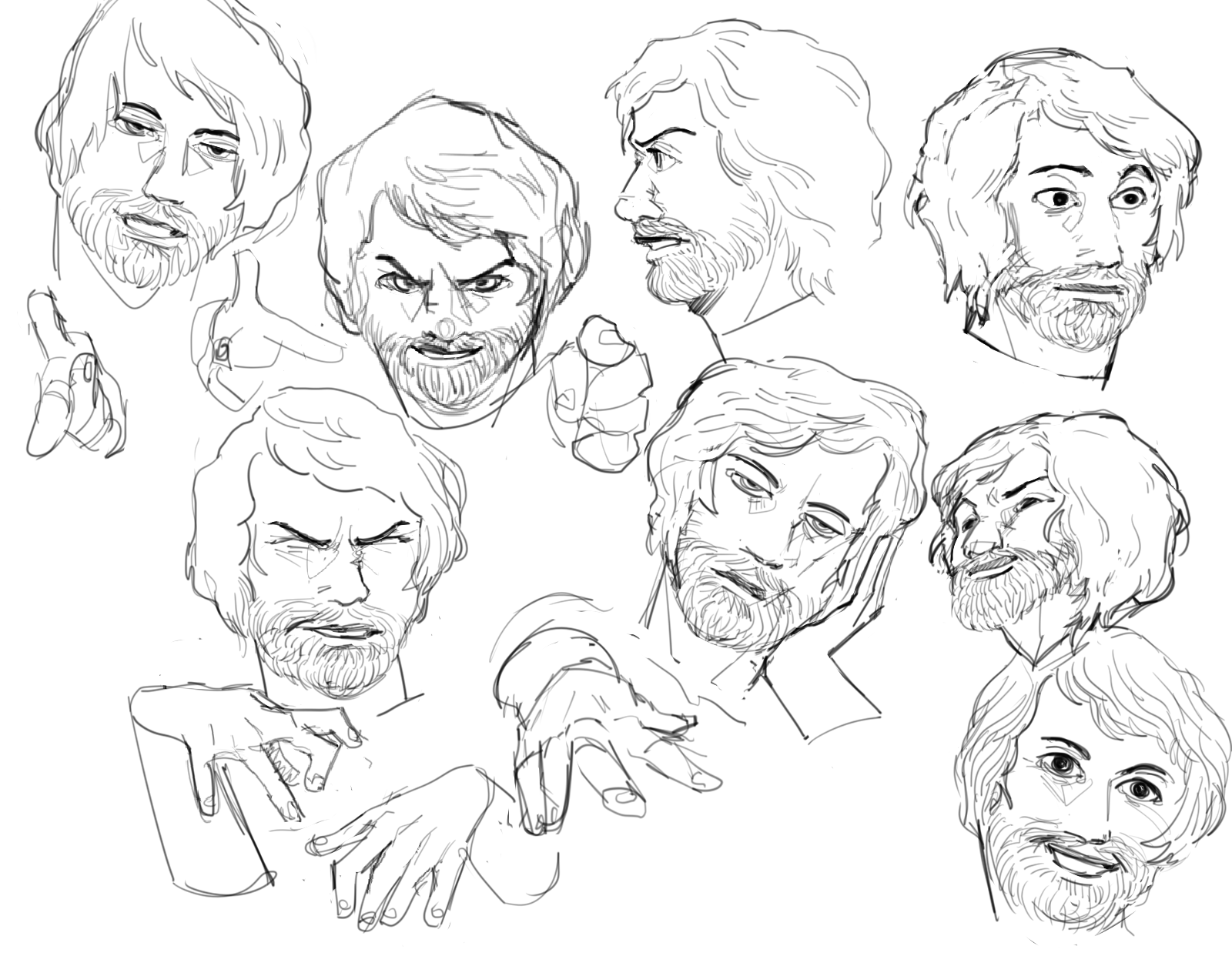 Character Expression Sketches for Beat the Beat Up!