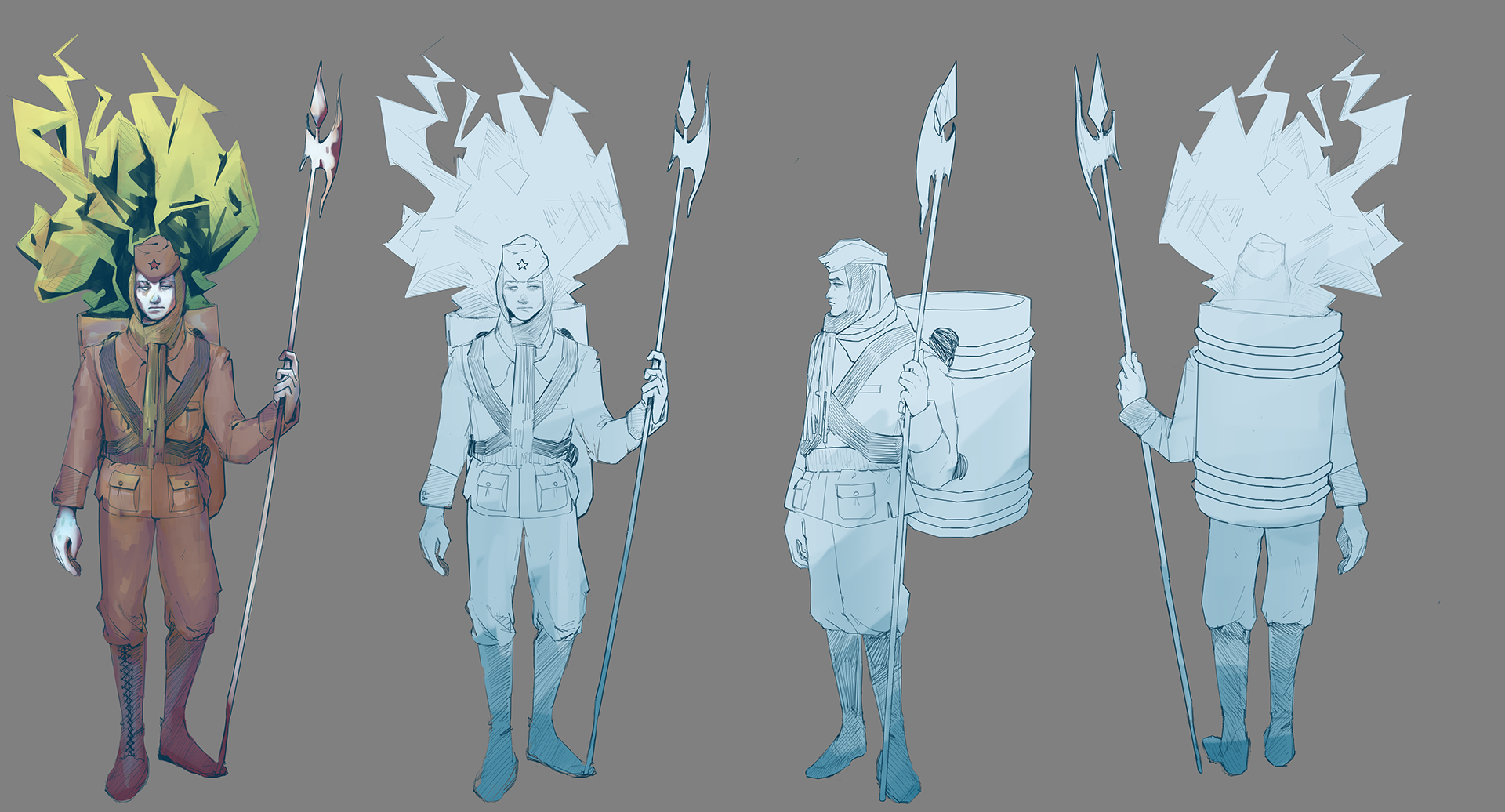 Scrapped Character Concept for Impasto