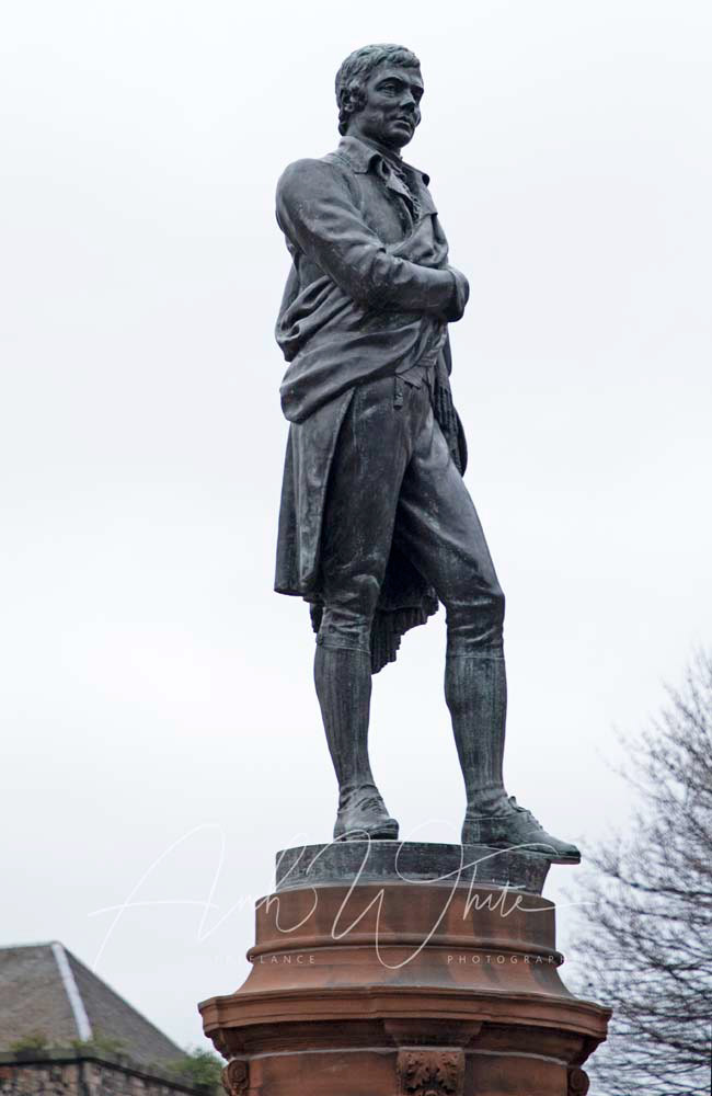 Rabbie Burns, Robert Burns, poet, Scottish, Leith, statue, Edinburgh, Scotland, UK, restored,