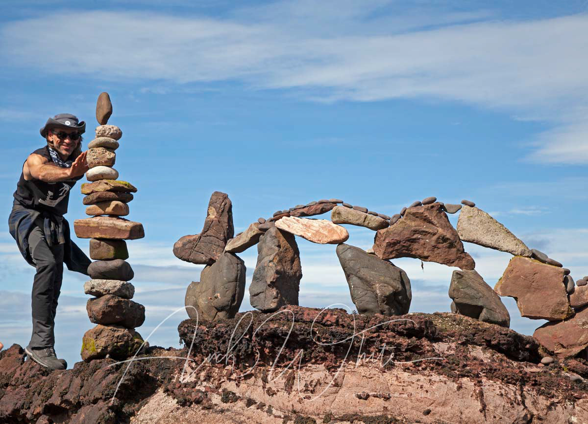European Land Art Festival, 2022, ELAF, Dunbar, Scotland,  Stone stacking, Pero Duran