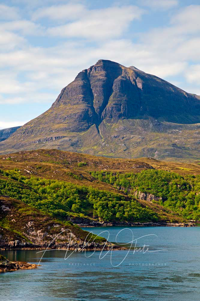 Quinag mountain viewed from Kylesku, Sutherland, Scotland, UK.