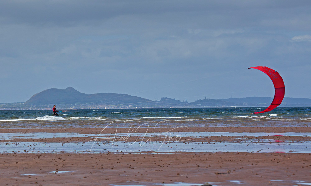Kitesurfing, Longniddry, East Lothian, Scotland. May 2021