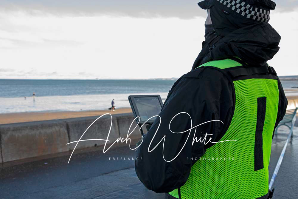 Police Scotland, drone, Police, Police officers, Portobello, Edinburgh, Scotland, search