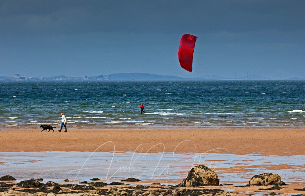 Kitesurfing, Longniddry, East Lothian, Scotland. May 2021