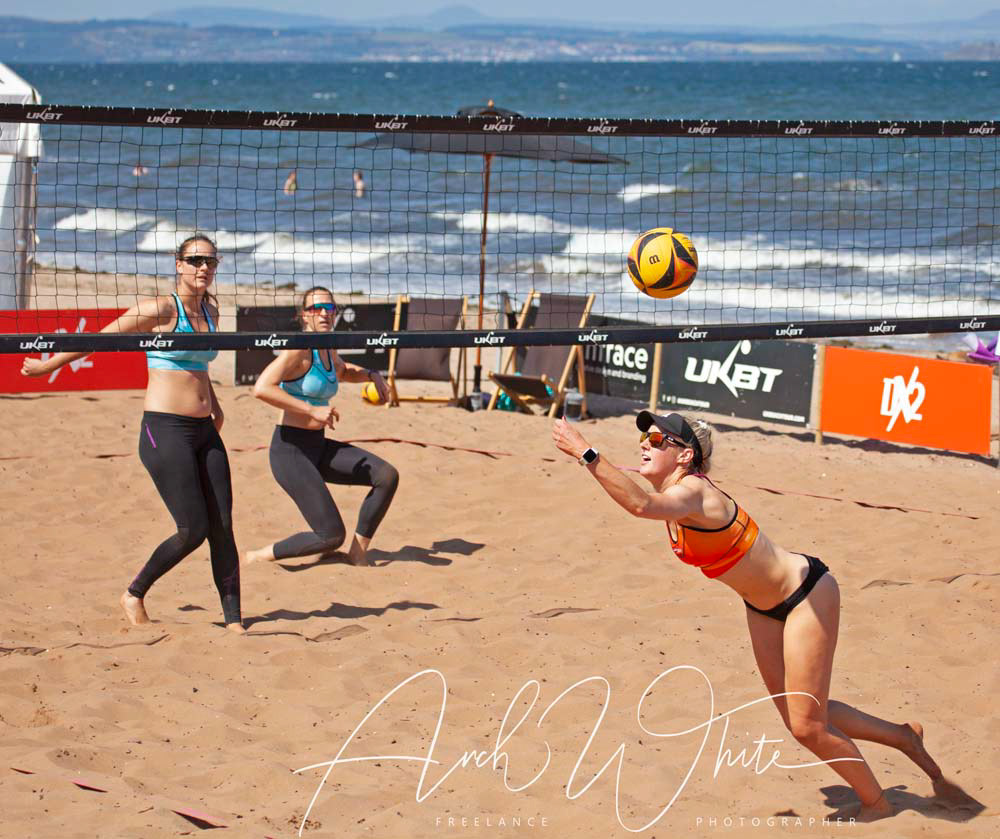 Katie Barbour and Rachel Morrison,Scottish Volleyball, UKBT Grand Slam Series Volleyball 2021. Portobello, Edinburgh