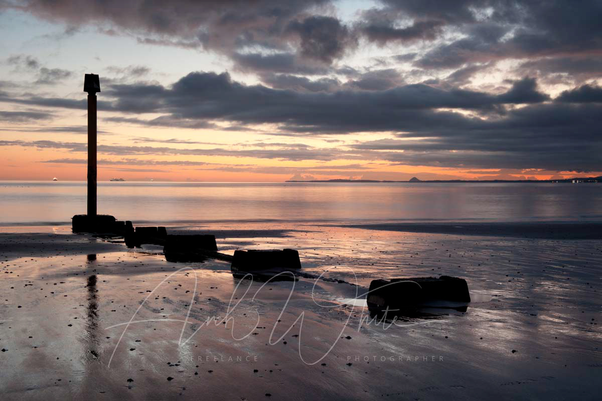 Sunrise, Portobello, Edinburgh, Scotland, Firth of Forth, scottish beach, coast