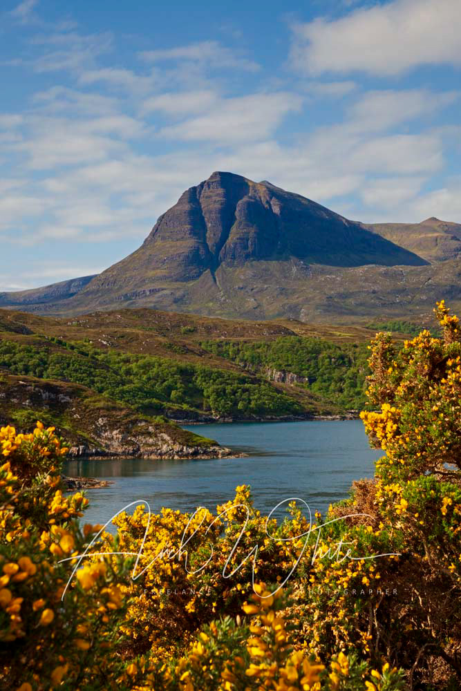 Quinag mountain viewed from Kylesku, Sutherland, Scotland, UK.