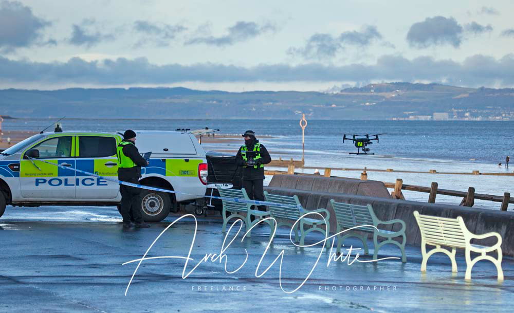 Police Scotland, drone, Police, Police officers, Portobello, Edinburgh, Scotland, search