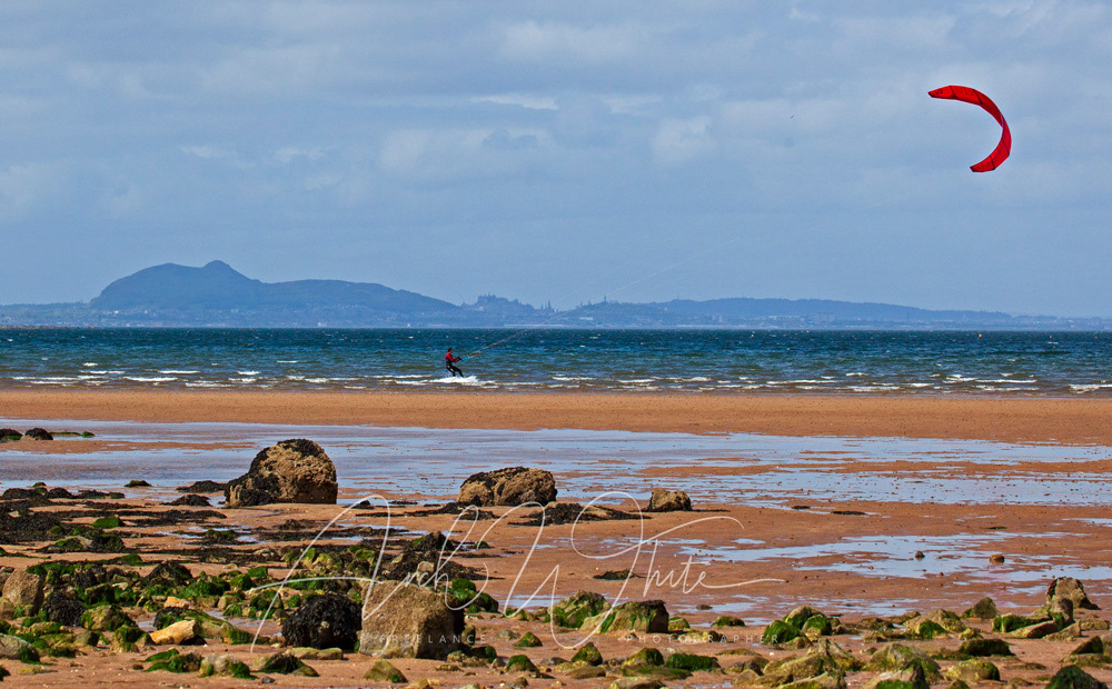 Kitesurfing, Longniddry, East Lothian, Scotland. May 2021