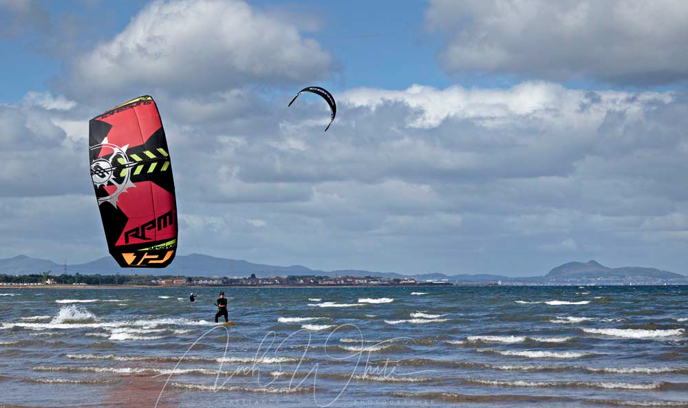 Kitesurfing Longniddry images, East Lothian, Scotland