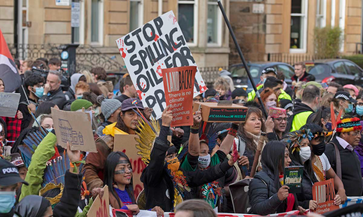 COP26 Fridays for Future, Climate Strike, 2021, indigenous people, Glasgow, Scotland