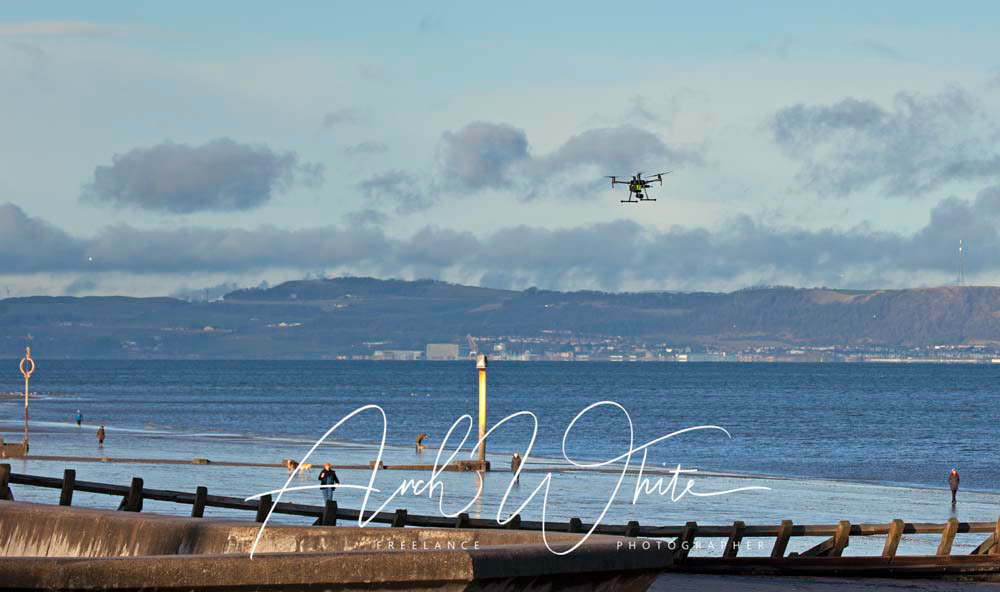 Police Scotland, drone, Police Scotland Drone, flying, Edinburgh, Scotland, Portobello, search