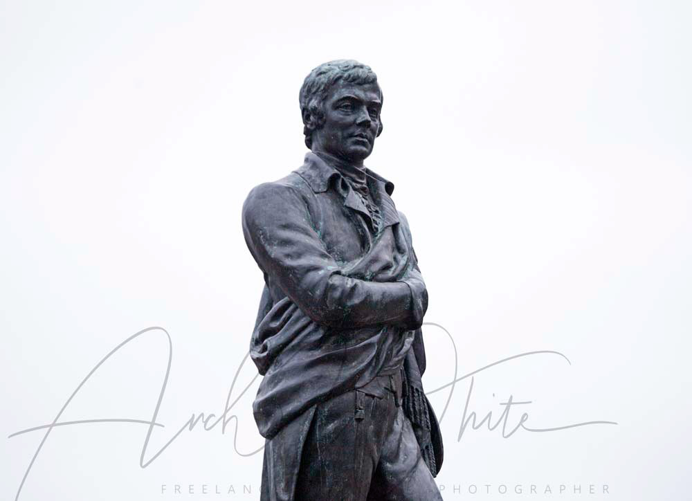 Rabbie Burns, Robert Burns, poet, Scottish, Leith, statue, Edinburgh, Scotland, UK, restored,