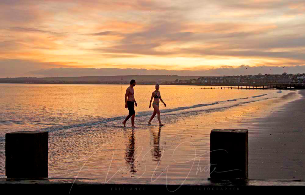 Sunrise, Portobello, Edinburgh, Scotland, Firth of Forth, scottish beach, coast