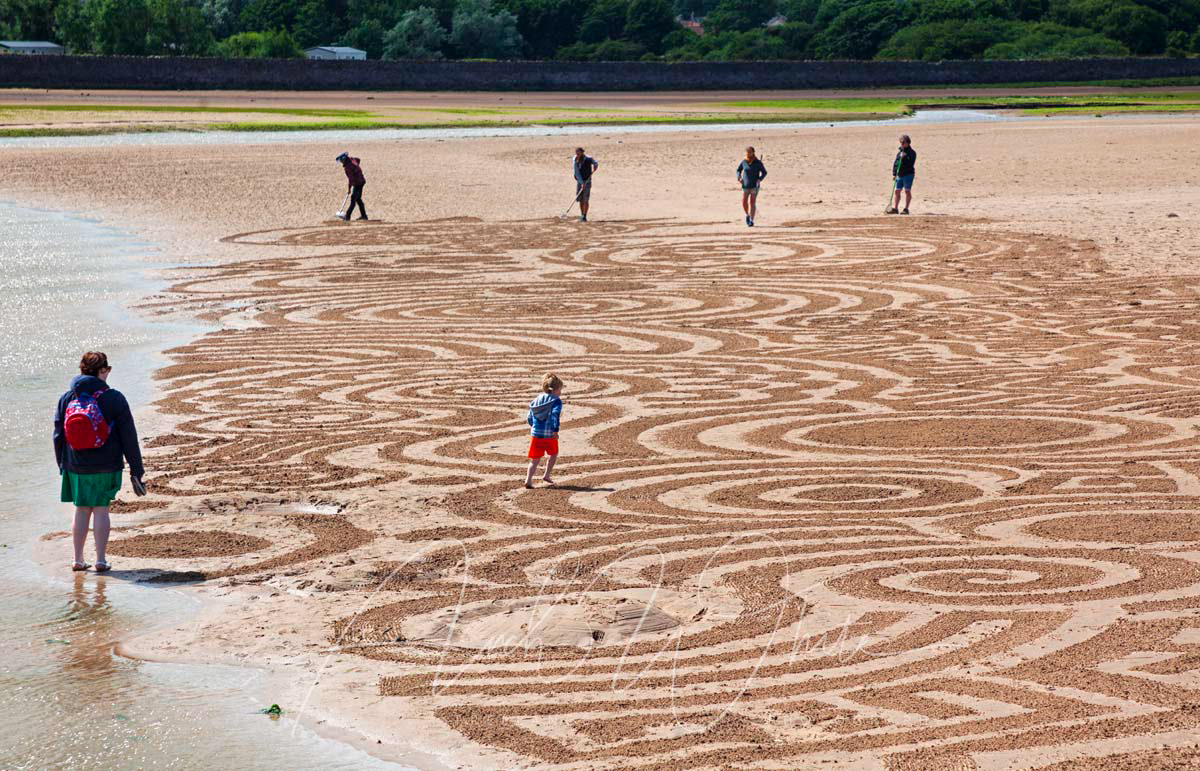 European Land Art Festival, 2022, ELAF, Dunbar, Belhaven Bay, Scotland, Sand Drawing