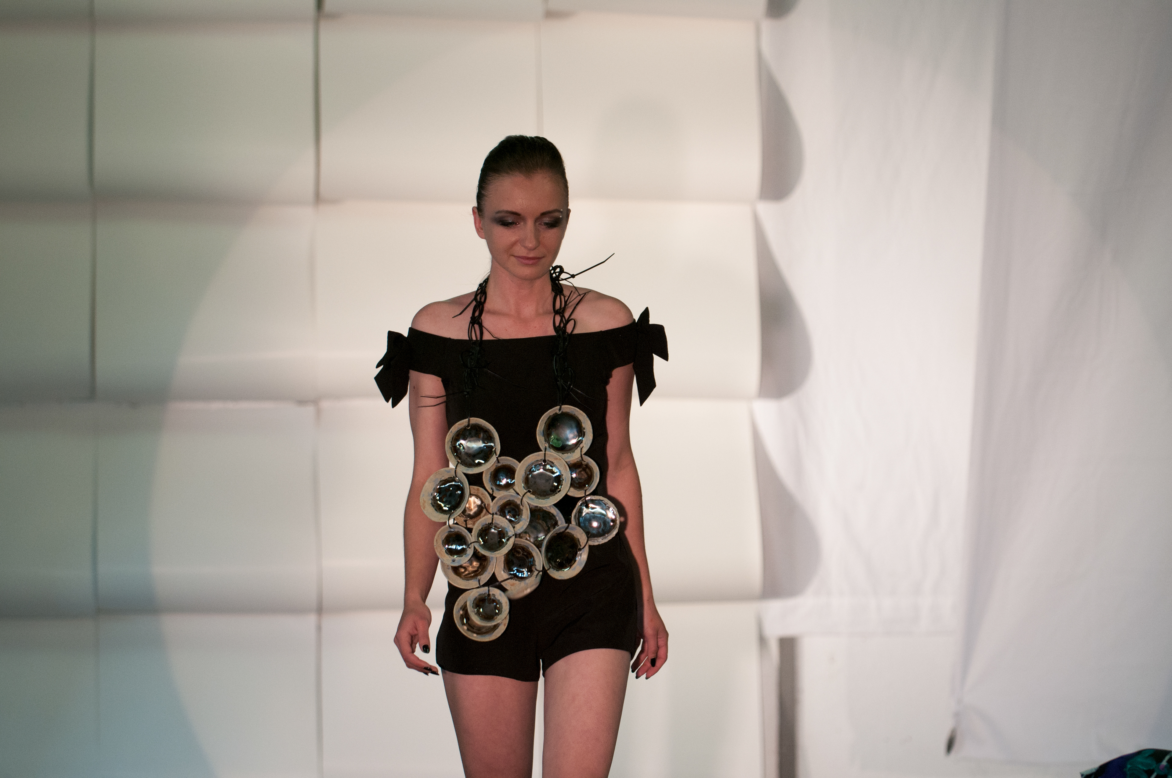 Personal Ceramic Sculpture intergrated into the Fashion Show, 2018 Manteo, NC