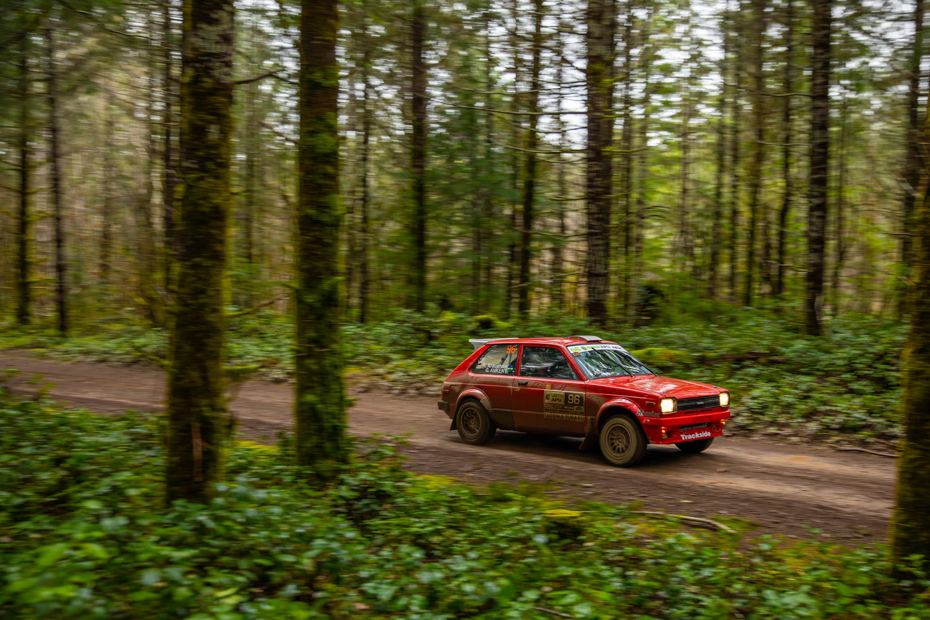 Garth Ankeny and Russ Kraushaar crushing Stillwater in their '81 Toyota Starlet