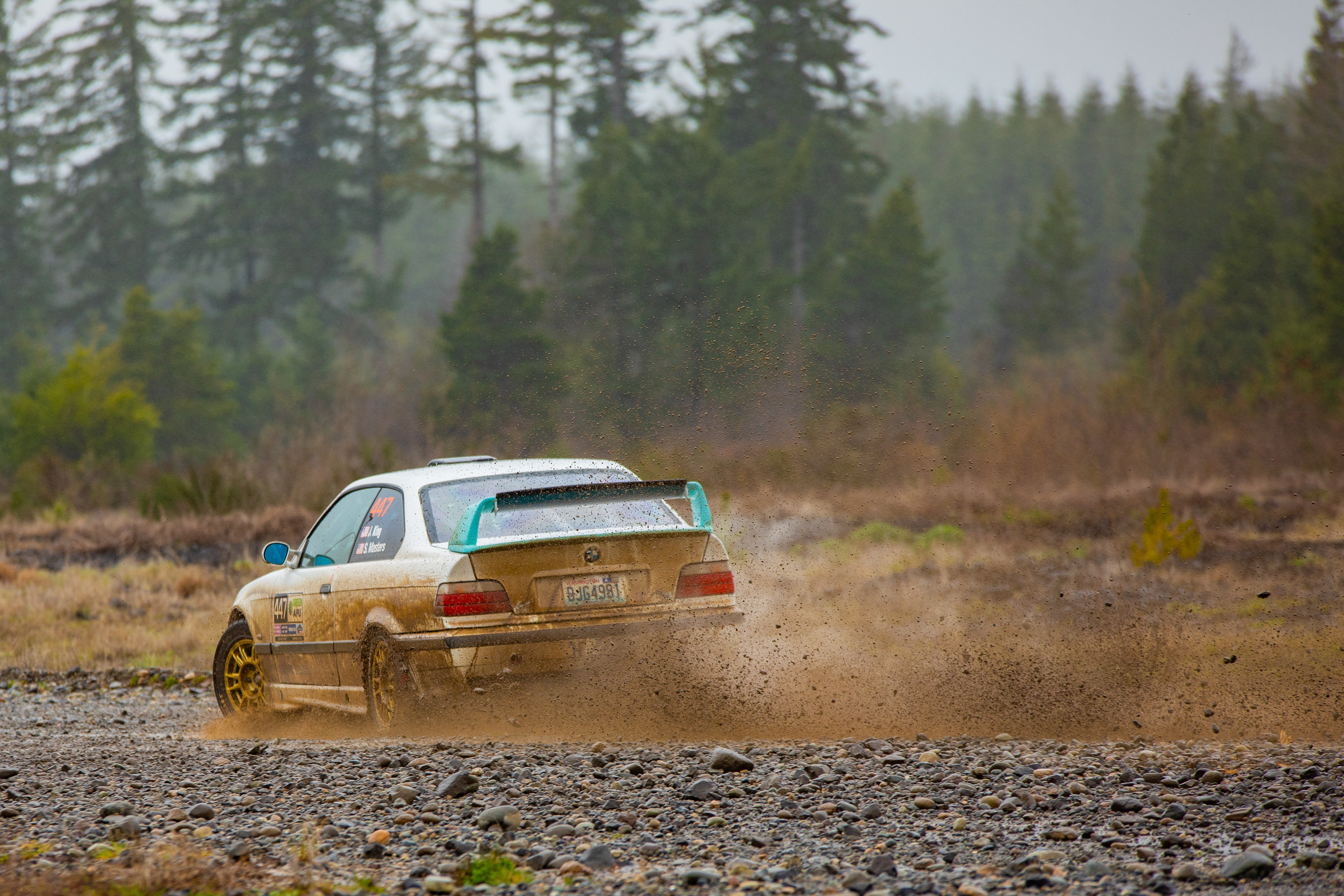 Jennifer King and Susan Zukowski throwing their '99 M3 towards Turn 7 at Nahwatzel.