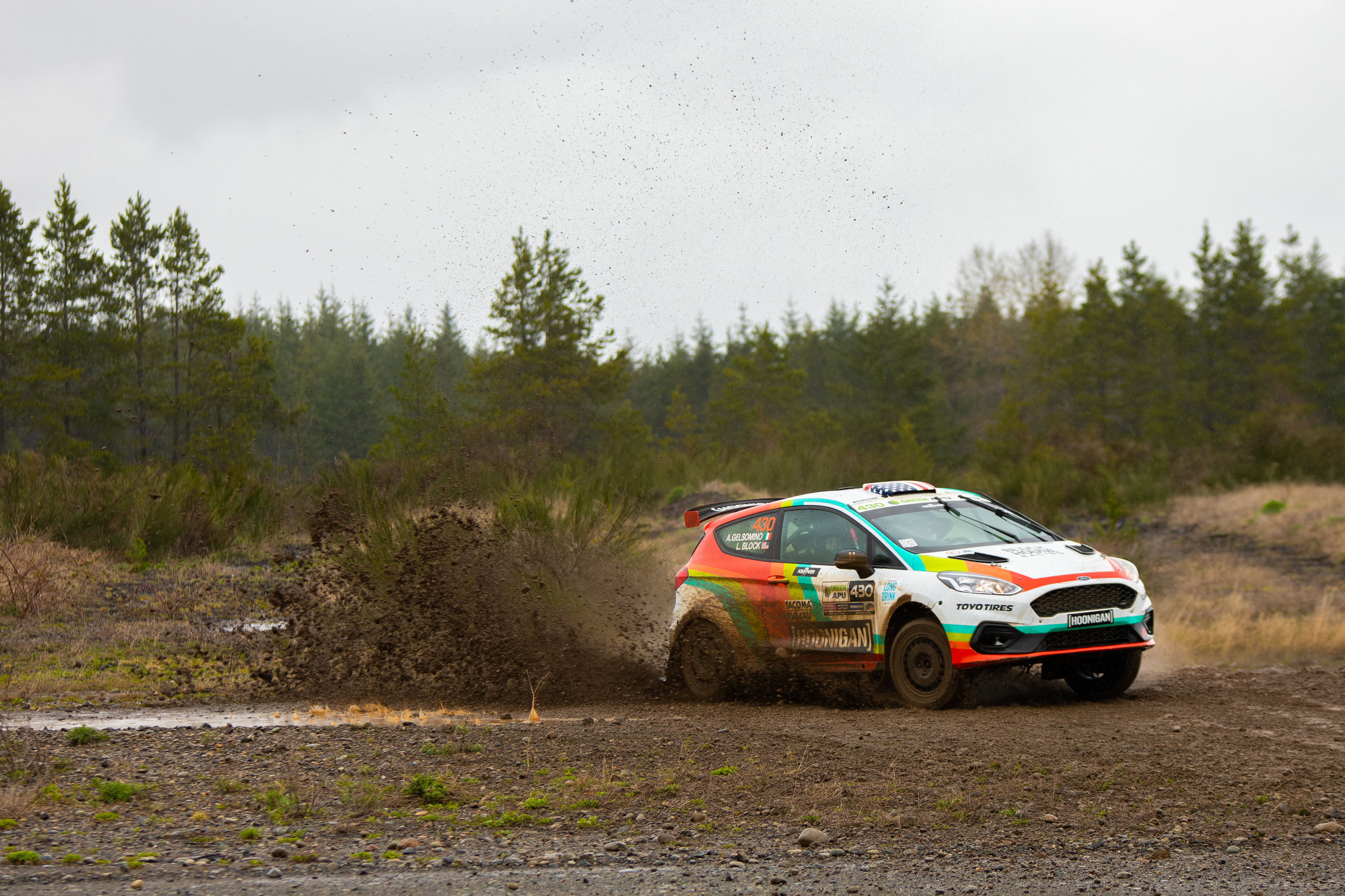Lucy Block whipping around the last hairpin of the SIP stage on Sunday.