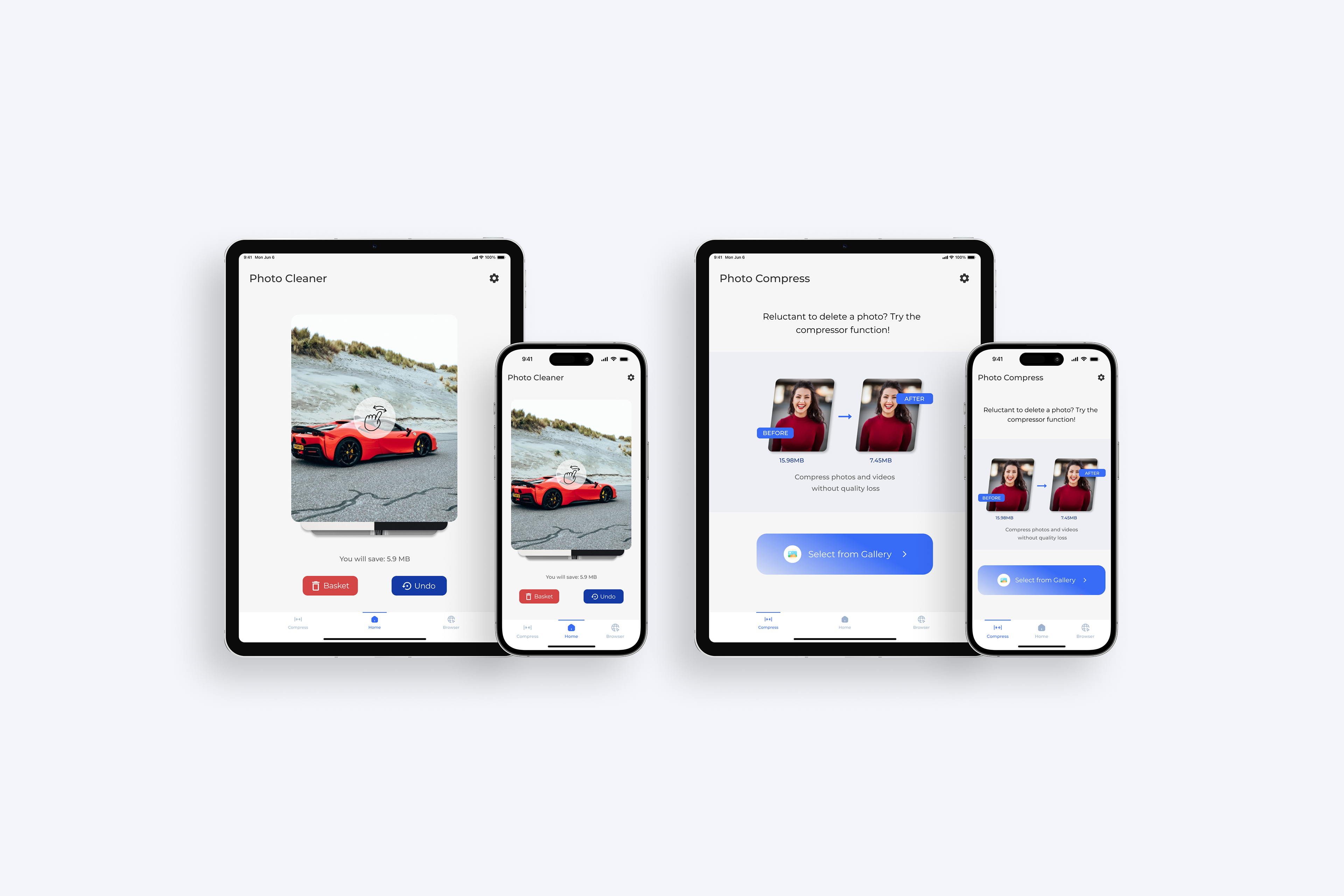 Photo Cleaner & Compress - iOS App UX/UI Design