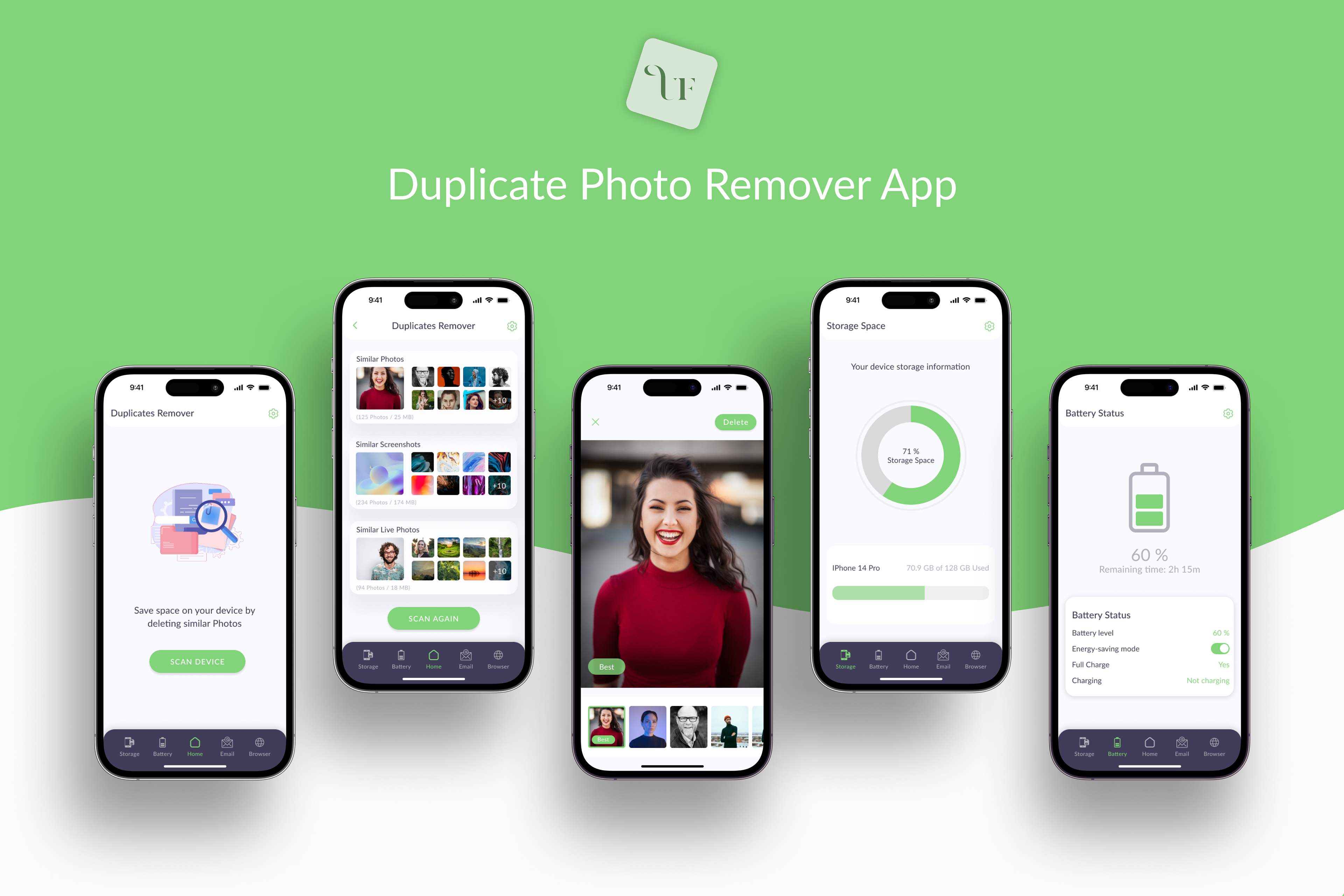 Duplicate Photo Remover iOS Mobile App UX/UI Design